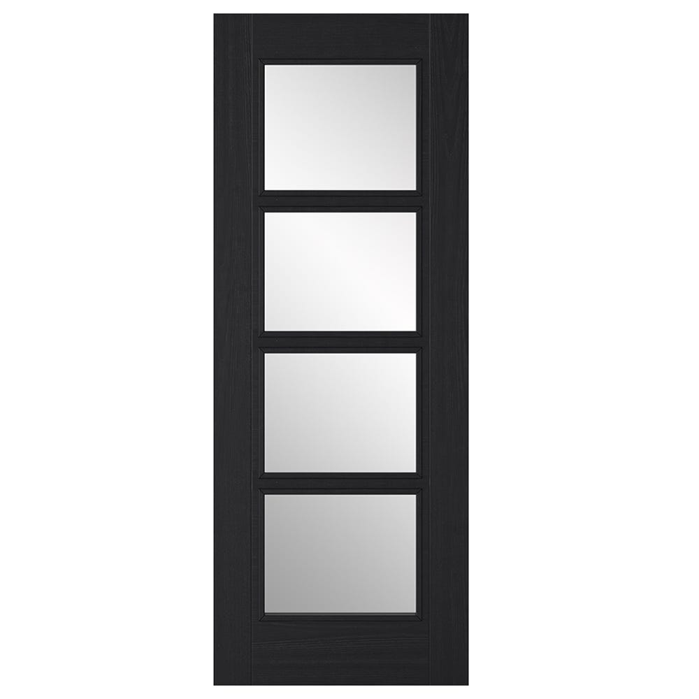 LPD Charcoal Black Vancouver 4L Clear Glazed Door 1981 x 838 x 35mm
