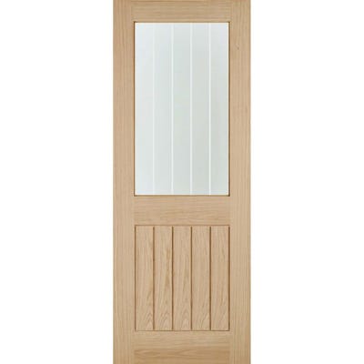 LPD Internal Oak Belize 1L Frosted Glazed Door