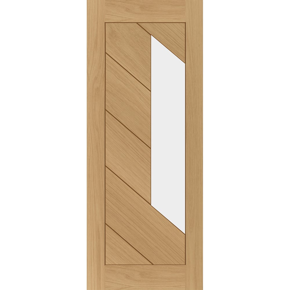 Deanta Internal Oak Torino Clear Glazed FD30 Fire Door