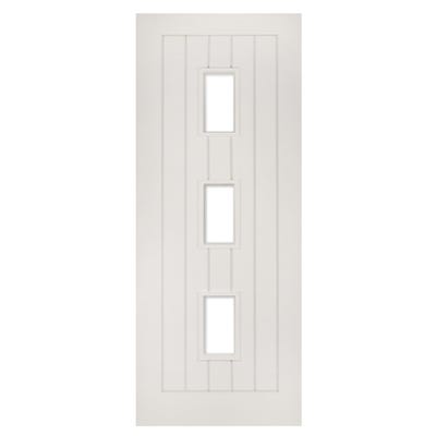 Deanta Internal White Primed Ely 3L Clear Glazed Door 1981 x 686 x 35mm