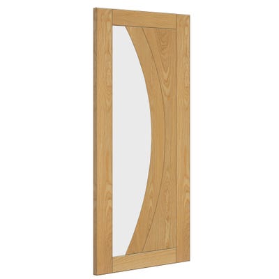 Deanta Internal Oak Ravello 1L Prefinished Clear Glazed Door 1981 x 686 x 35mm