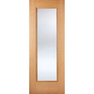LPD Internal Oak Eindhoven 1L Prefinished Clear Glazed Door