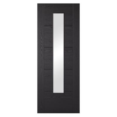 LPD Internal Black Ash Vancouver 1L Laminated Clear Glazed Door