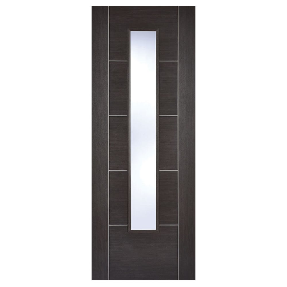 LPD Internal Dark Grey Vancouver 1L Laminated Clear Glazed Door