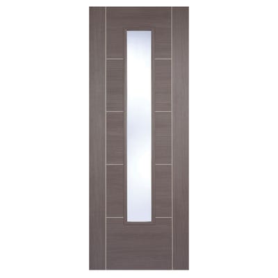 LPD Internal Medium Grey Vancouver 1L Laminated Clear Glazed Door