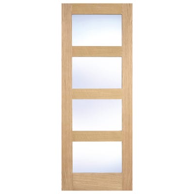 LPD Oak Shaker 4L Clear Glazed Door 1981 x 686 x 35mm