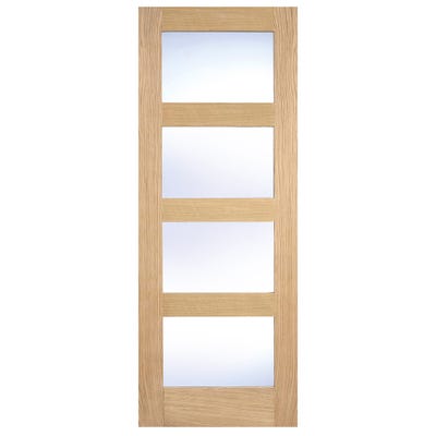LPD Oak Shaker 4L Clear Glazed Door 1981 x 762 x 35mm
