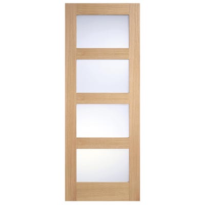 LPD Oak Shaker 4L Frosted Glazed Door 1981 x 686 x 35mm