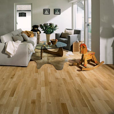 Kahrs Classic Oak 13 x 188mm 3 Strip Lacquered Click Engineered Wood Flooring