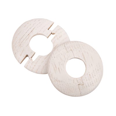 Solid Oak Radiator Pipe Cover 15mm Solid White Stained Pack of 2