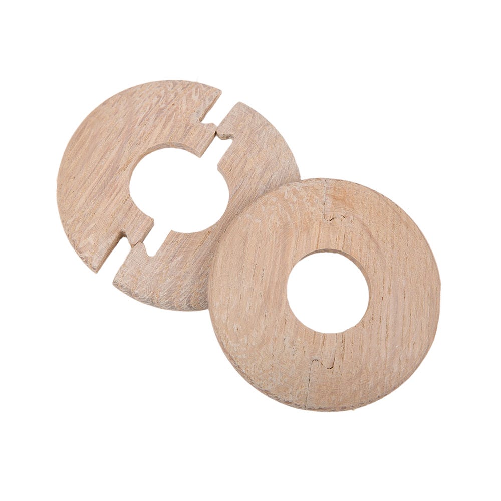 Solid Oak Radiator Pipe Cover 15mm Chalk White Stained Pack of 2