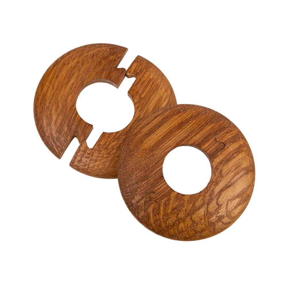 Solid Oak Radiator Pipe Cover 15mm Golden Oak Stained Pack of 2