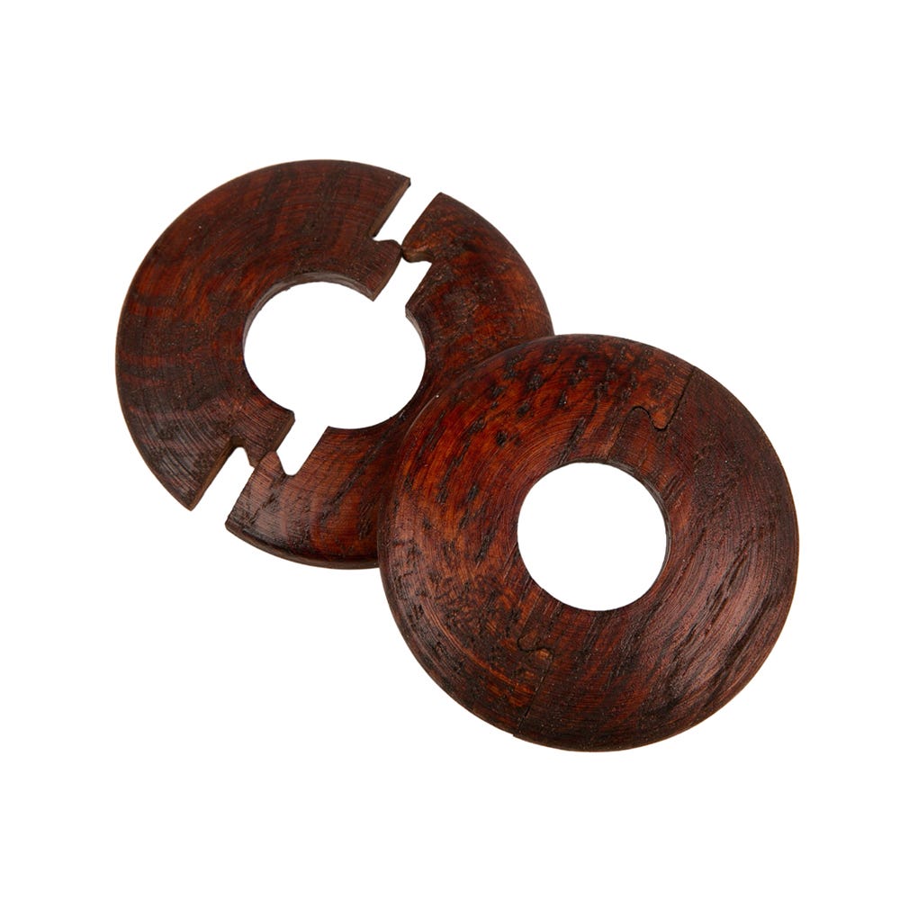 Solid Oak Radiator Pipe Cover 15mm Mahogany Stained Pack of 2