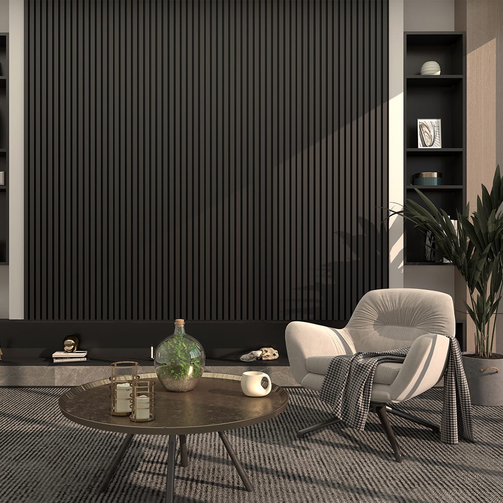 Deanta Immerse Acoustic Wall Panel Black 2400 x 600mm