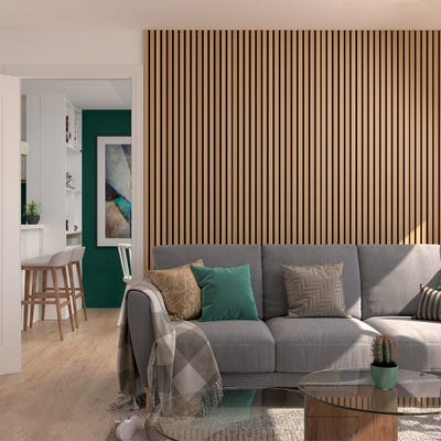 Deanta Immerse Acoustic Wall Panel Oak 2400 x 600mm