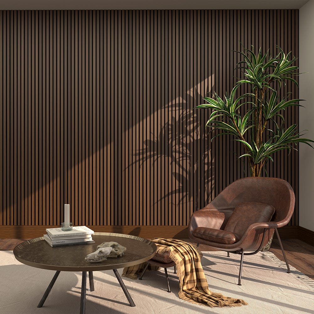 Deanta Immerse Acoustic Wall Panel Walnut 2400 x 600mm