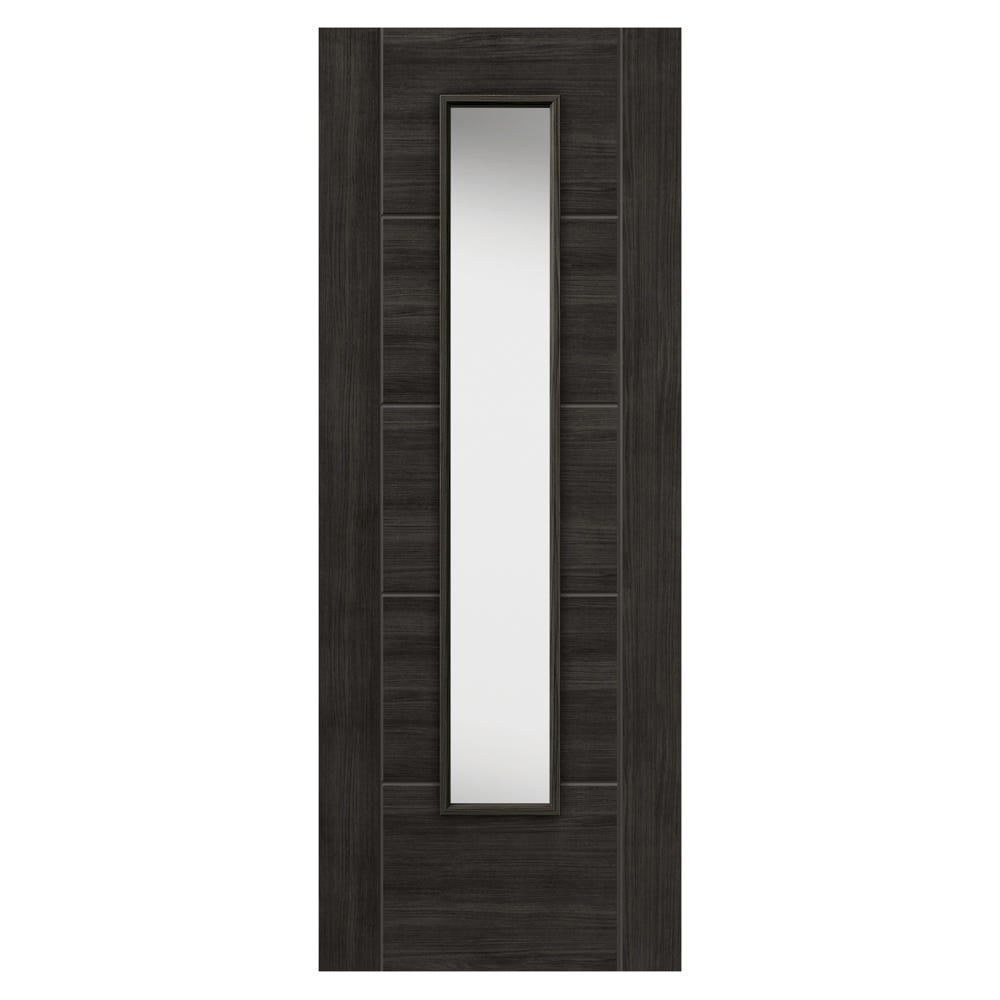 JB Kind Tigris Dark Grey Clear Glazed Internal Door
