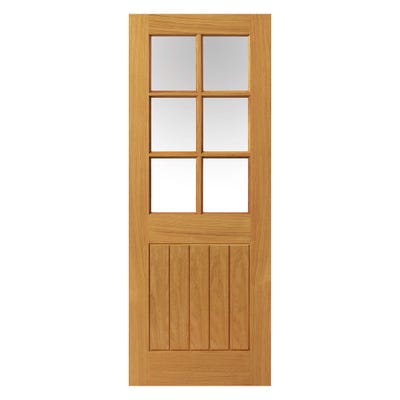 JB Kind Thames Oak 6L Prefinished Clear Glazed Door