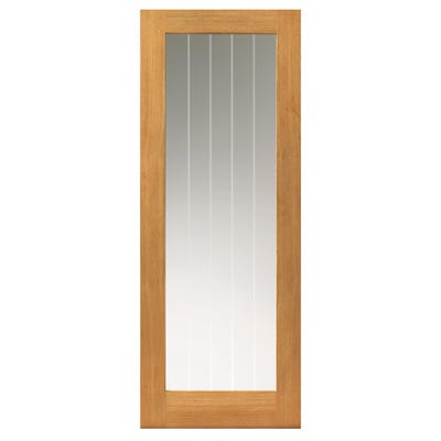 JB Kind Thames Oak 1L Prefinished Clear Glazed Door