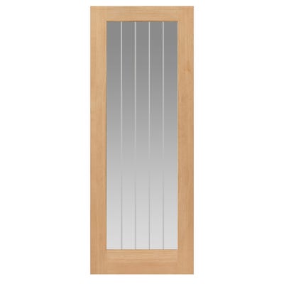 JB Kind Thames Oak 1L Unfinished Clear Glazed Door