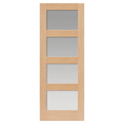 JB Kind Nevis Oak Clear Glazed Internal Door