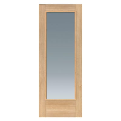 JB Kind Fuji Oak Clear Glazed Internal Fire Door