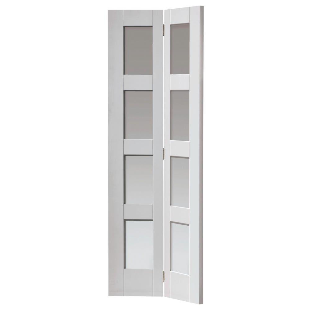 JB Kind Cayman White Clear Glazed Internal Bi-Fold Door 1981 x 762 x 35mm
