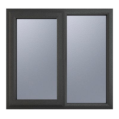 uPVC Window Grey Obscure LH Side Hung Fixed Light