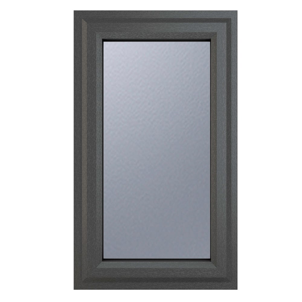 uPVC Window Grey Obscure RH Side Hung