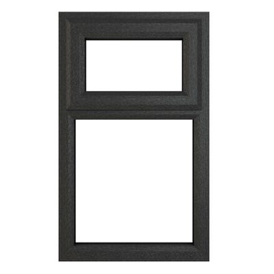 uPVC Window Grey Clear Top Hung Fixed Light
