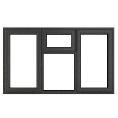 uPVC Window Grey Triple Clear L&RH Side Hung Top Opener