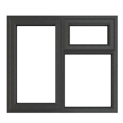 uPVC Window Grey Triple Clear LH Side Hung Top Opener