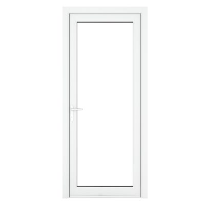 uPVC White Clear Single Door Full Glass 840 x 2090mm