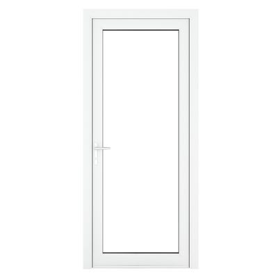 uPVC White Clear Single Door Full Glass 920 x 2090mm
