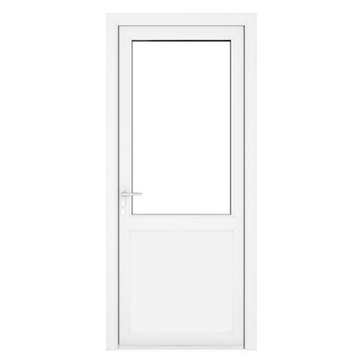 uPVC White Clear Single Door Half Glass 890 x 2090mm