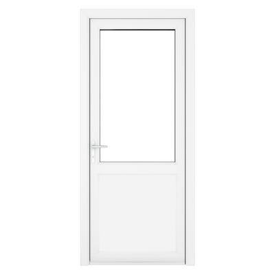 uPVC White Clear Single Door Half Glass 920 x 2090mm