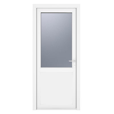 uPVC White Obscure Single Door Half Glass 920 x 2090mm