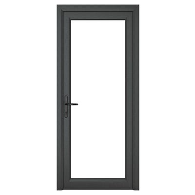 uPVC Triple Glazed Clear Grey Single Door Full Glass 840 x 2090mm