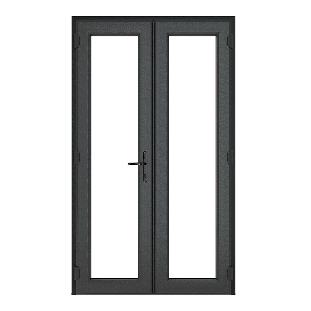 uPVC Grey Clear French Door LH Master