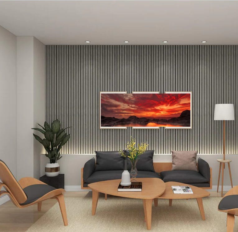 MDF Acoustic Wall Panel Kit Grey 2440 x 600mm