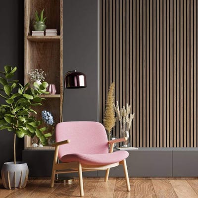 MDF Acoustic Wall Panel Kit Dark Walnut 2440 x 600mm