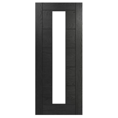 Deanta Internal Black Oak Seville 1L Clear Glazed Door