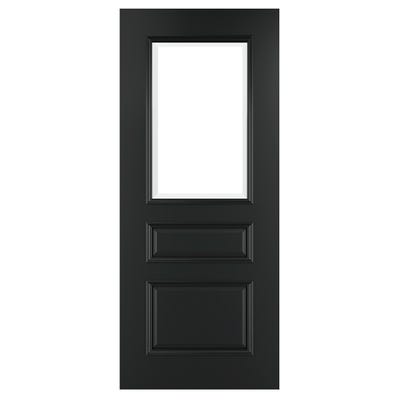 Deanta Internal Black Windsor 1HL Clear Glazed Door