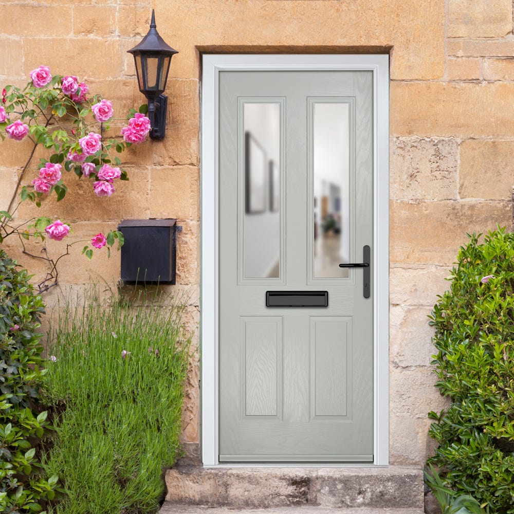 Crystal Carnoustie 2L Clear Agate Grey Composite Door Set 890 x 2090mm