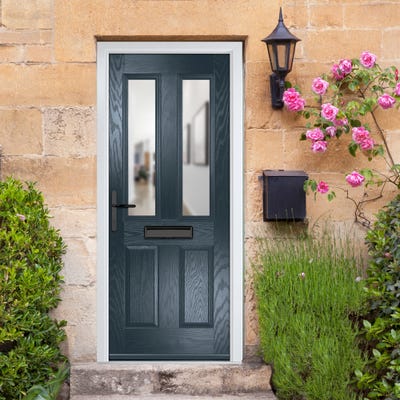 Crystal Carnoustie 2L Clear Anthracite Composite Door Set 920 x 2090mm