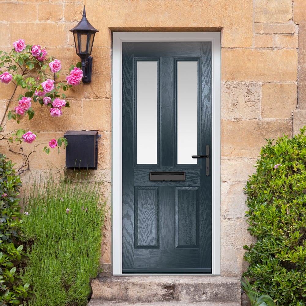 Crystal Carnoustie 2L Stippolyte Anthracite Composite Door Set 920 x 2090mm