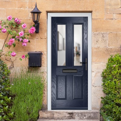 Crystal Carnoustie 2L Clear Blue Composite Door Set 890 x 2090mm