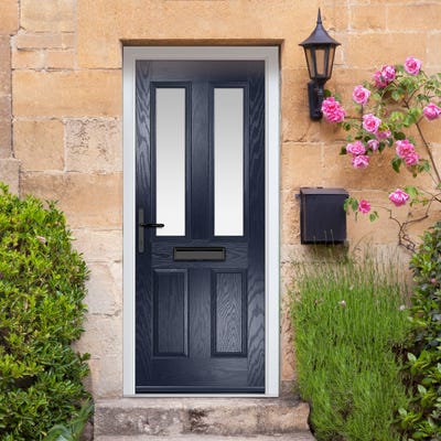 Crystal Carnoustie 2L Stippolyte Blue Composite Door Set 890 x 2090mm