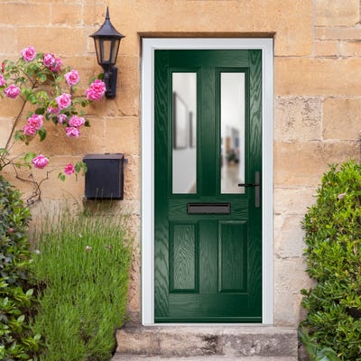 Crystal Carnoustie 2L Clear Green Composite Door Set 890 x 2090mm