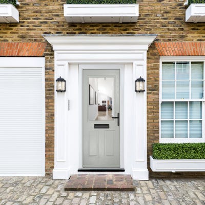 Crystal Lytham 1L Clear Agate Grey Composite Door Set 890 x 2090mm